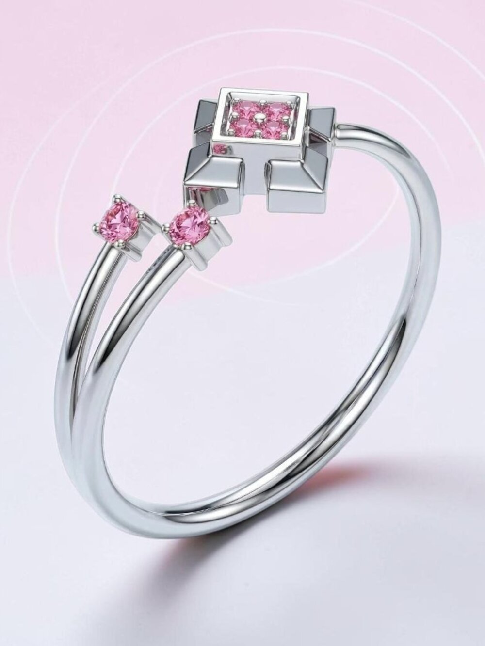 "SPECIAL BUY" Natural Certified Ceylon Pink Sapphire Ring 14K Gold Over-Size 6.5